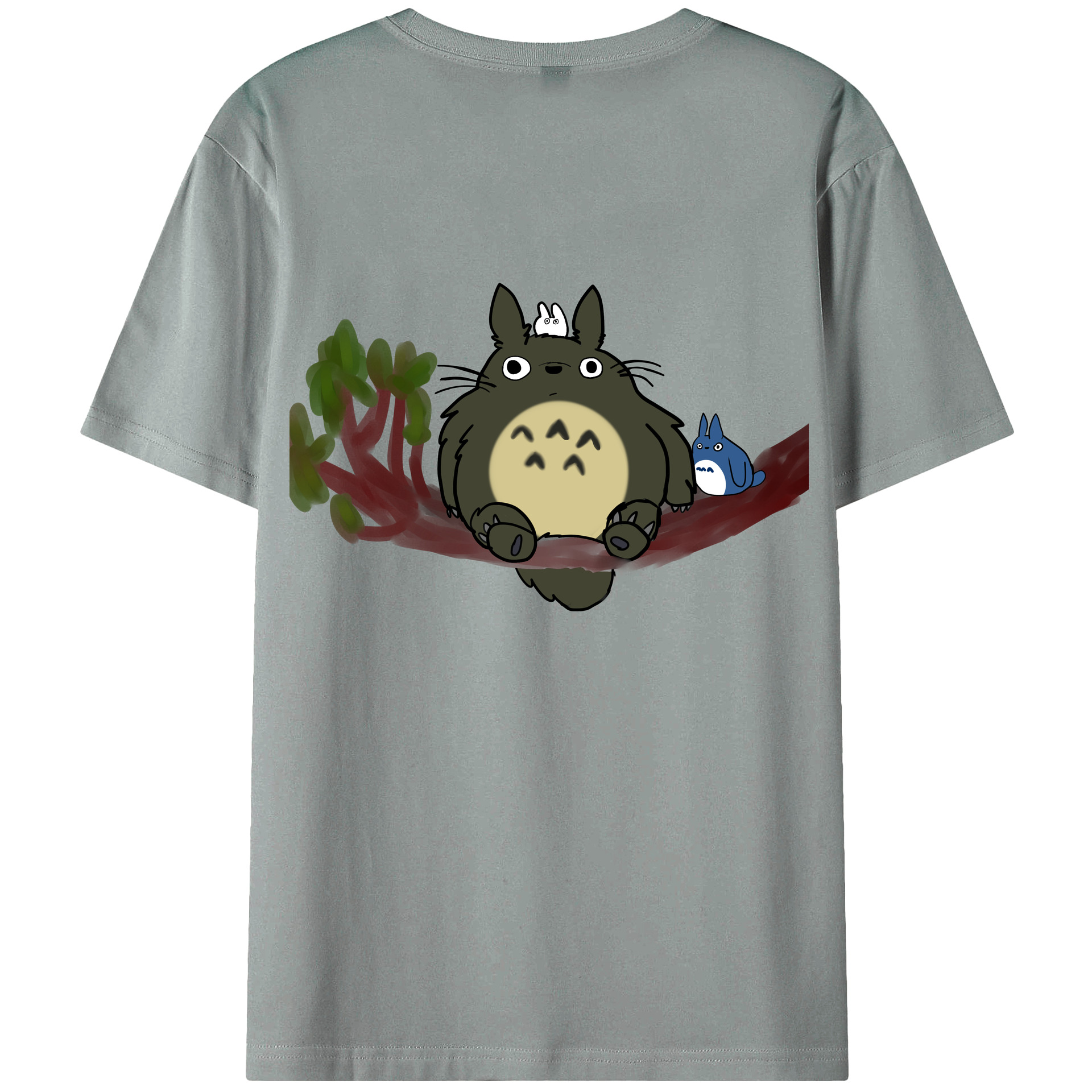 （画像用） となりのトトロ 草壁メイ 草壁サツキ My Neighbor Totoro Satsuki Kusakabe Mei Kusakabe 綿100％ メンズ半袖Tシャツ（バックプリント） 通気性